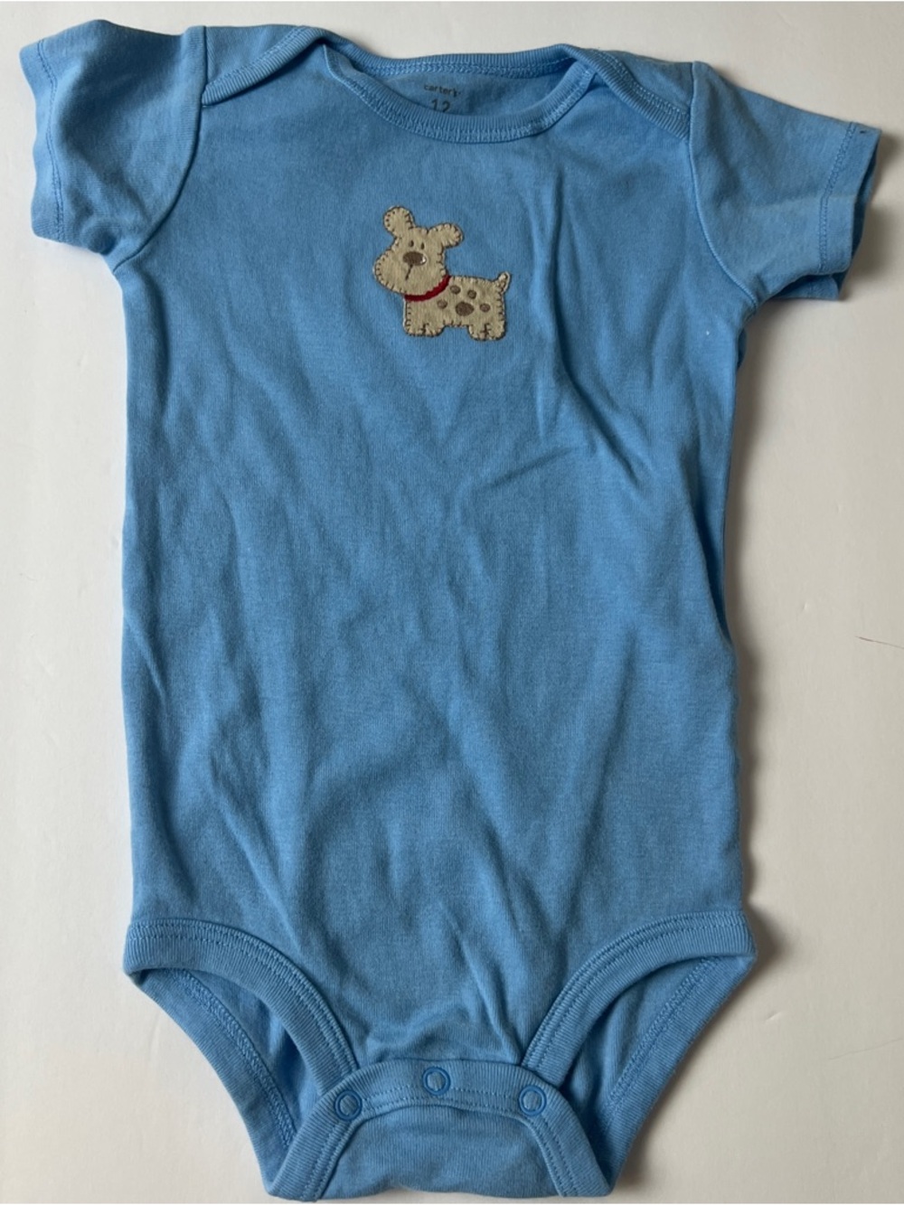 Blue Baby One-Piece with Puppy Applique - Unbranded